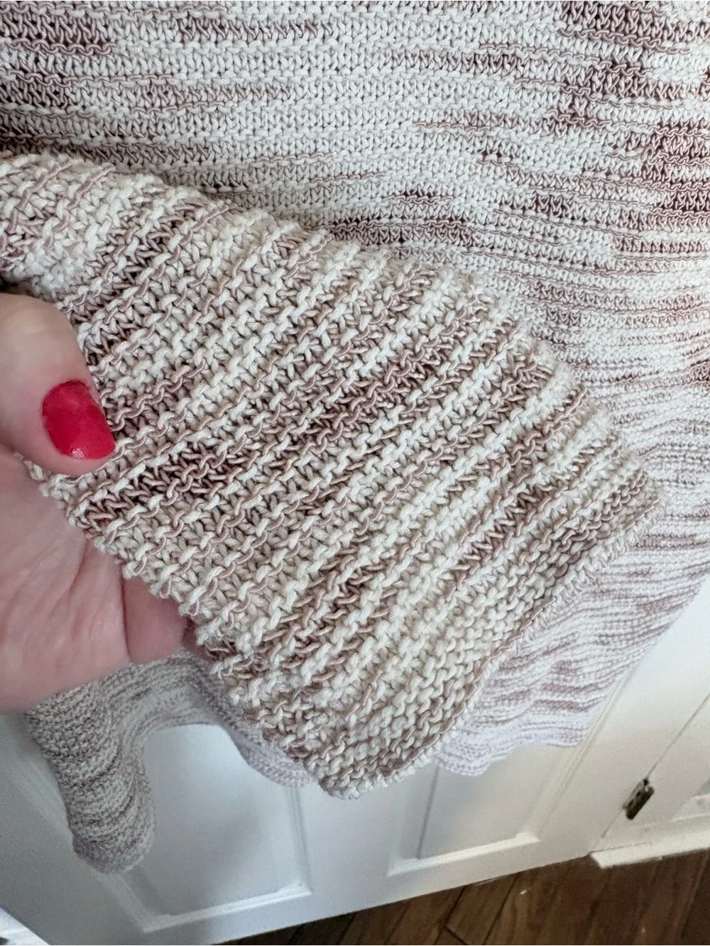 J. Jill Pure Jill Marled Knit Sweater Tunic Top Taupe Cream Size Large